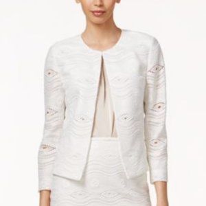 Open-Front Lace Blazer White - Sizes 8/16